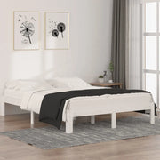 Giroletto-Struttura Letto Bianco in Legno Massello di Pino 140x190 cm 940546