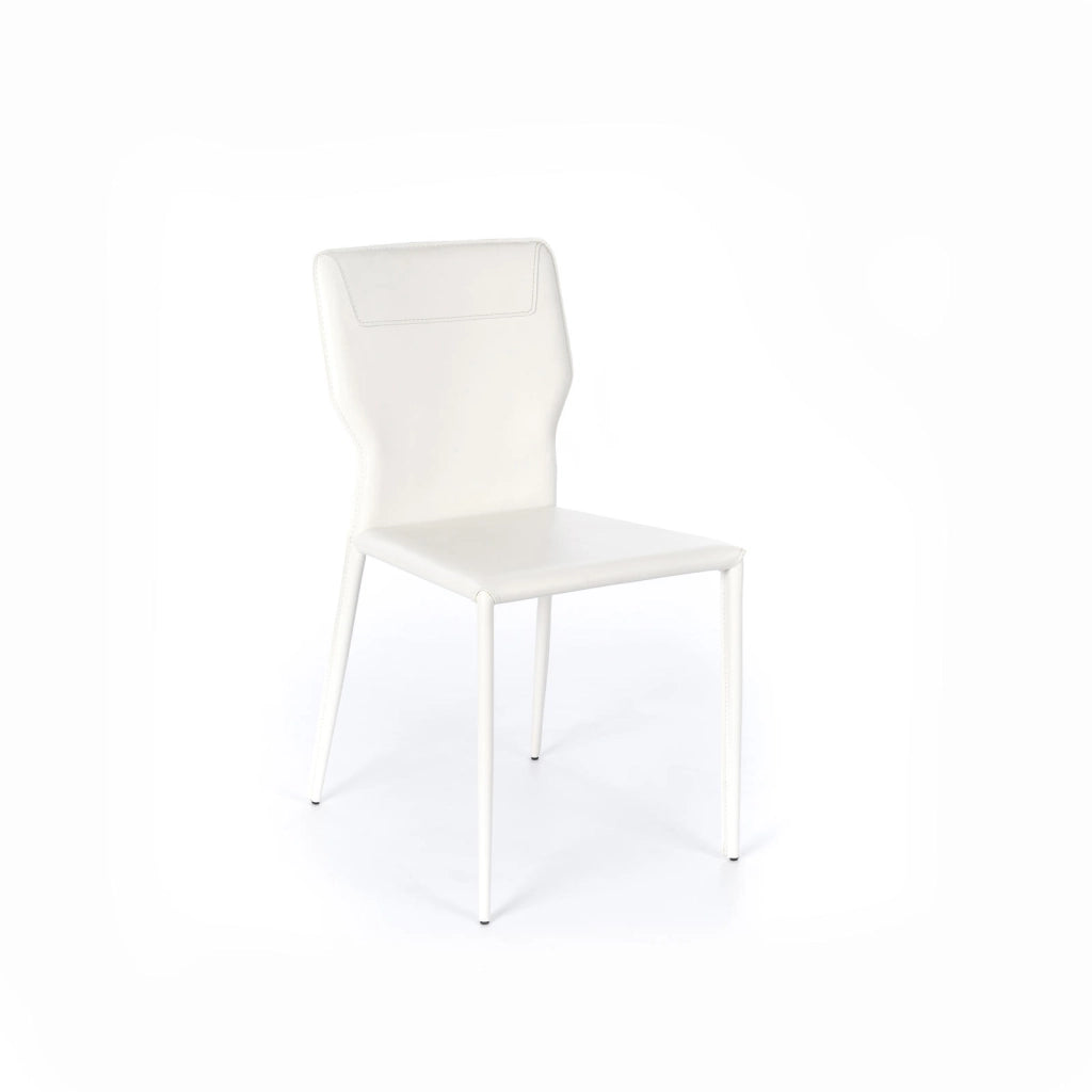 4x Sedia in similcuoio bianco