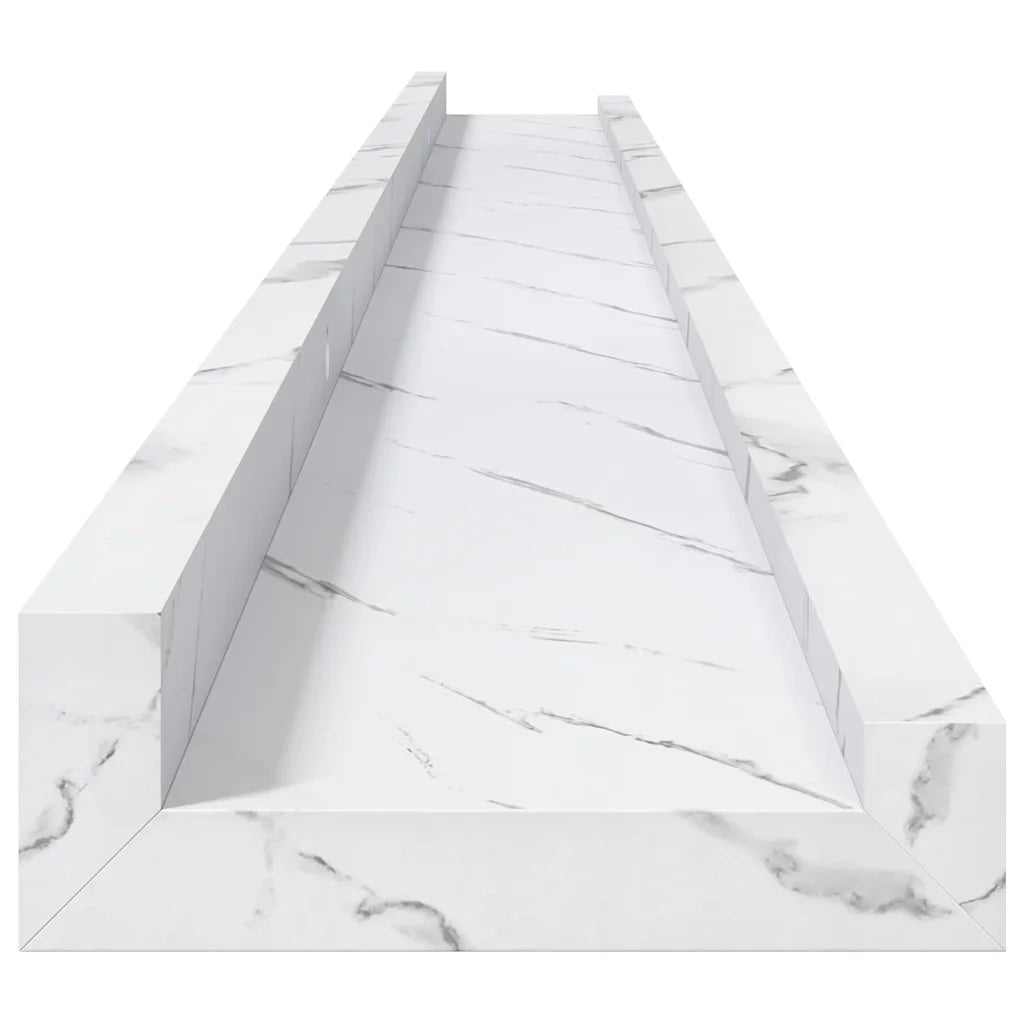 Scaffale da parete 4 pz Marmo Bianco 115 x 9 x 3 cm