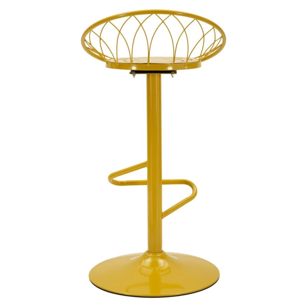 Sgabello bar Clox in metallo color senape