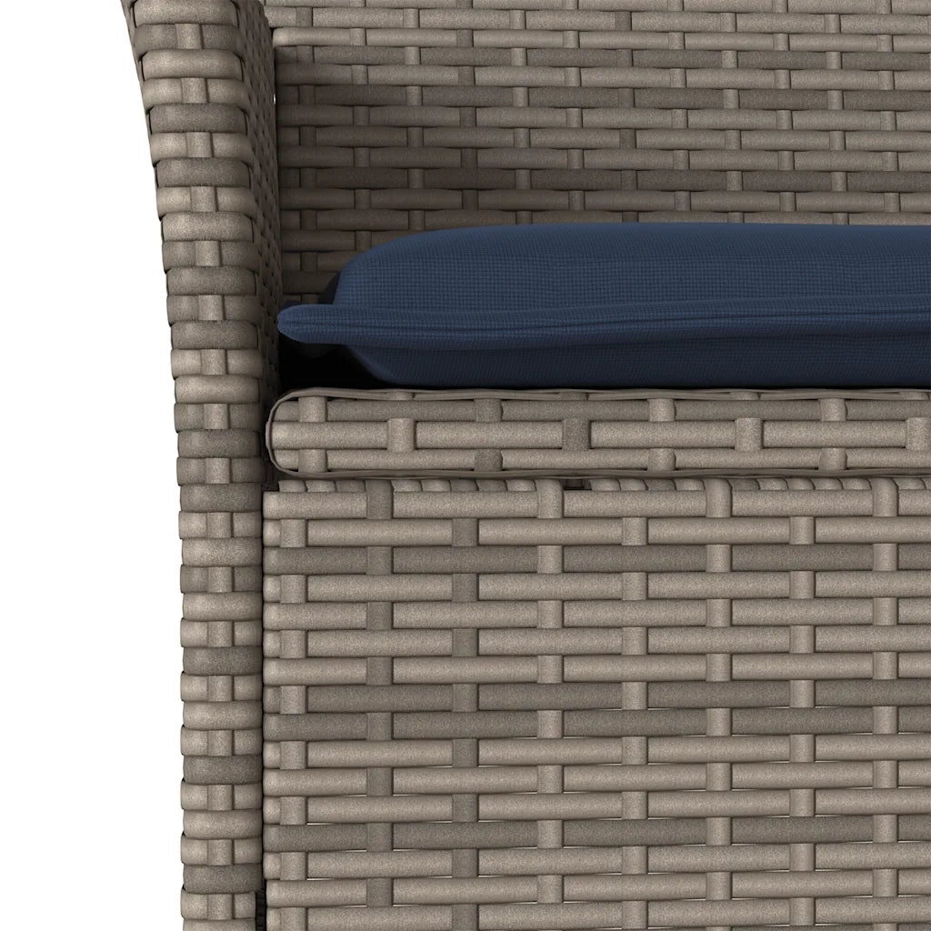 Sedie da Giardino con Cuscini 2 pz Grigie in Polyrattan