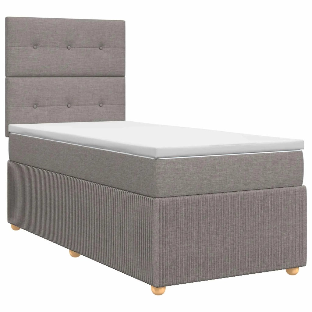 Letto box spring con materasso Tortora 80 x 200 cm Tessuto 3454267