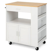 Carrello da cucina con ruote 82 x 50 x 92 cm ampio spazio di stoccaggio diversi ripiani per spezie moderno legno bianco 20_0011643