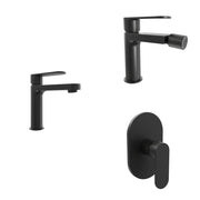 Set miscelatori lavabo 16cm bidet miscelatore doccia monocomando nero opaco | Margot