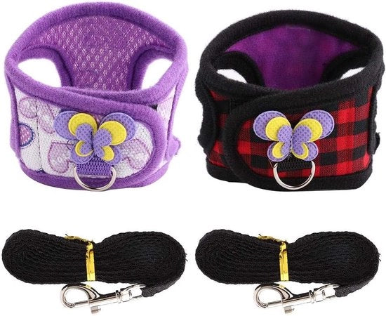 Abbigliamento e guinzaglio per piccoli animali, cavia, zaino, giacca, giacca di comfort morbida, guinzaglio per hamsters, scoiattoli, topi, taglia S, 2 pezzi