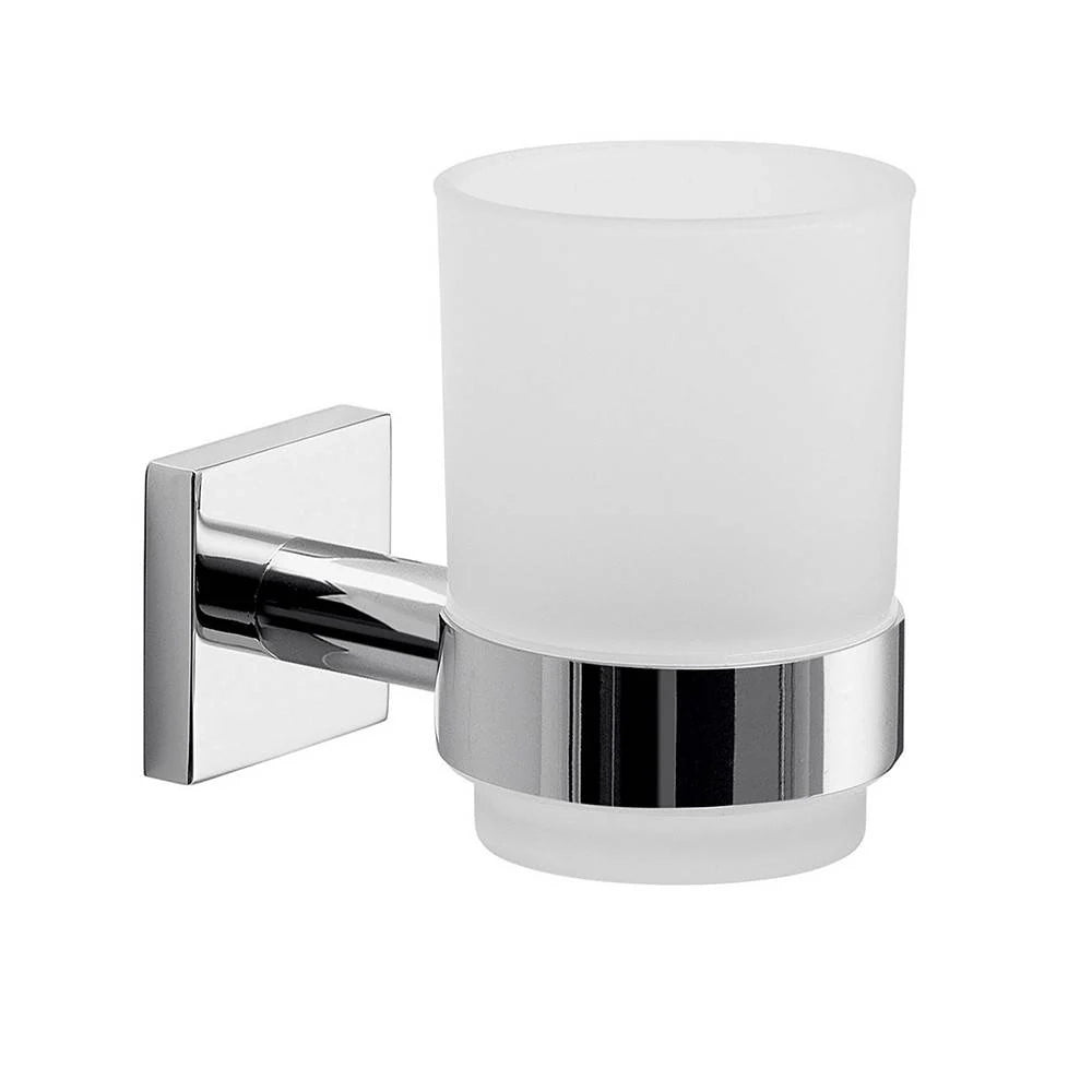 Set portaspazzolini, dosasapone e portasapone da muro Gedy linea Fuji cromato