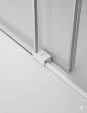 Porta doccia scorrevole 2+2 THALASSA (BASIC) 140 cm Profilo Bianco vetro trasparente