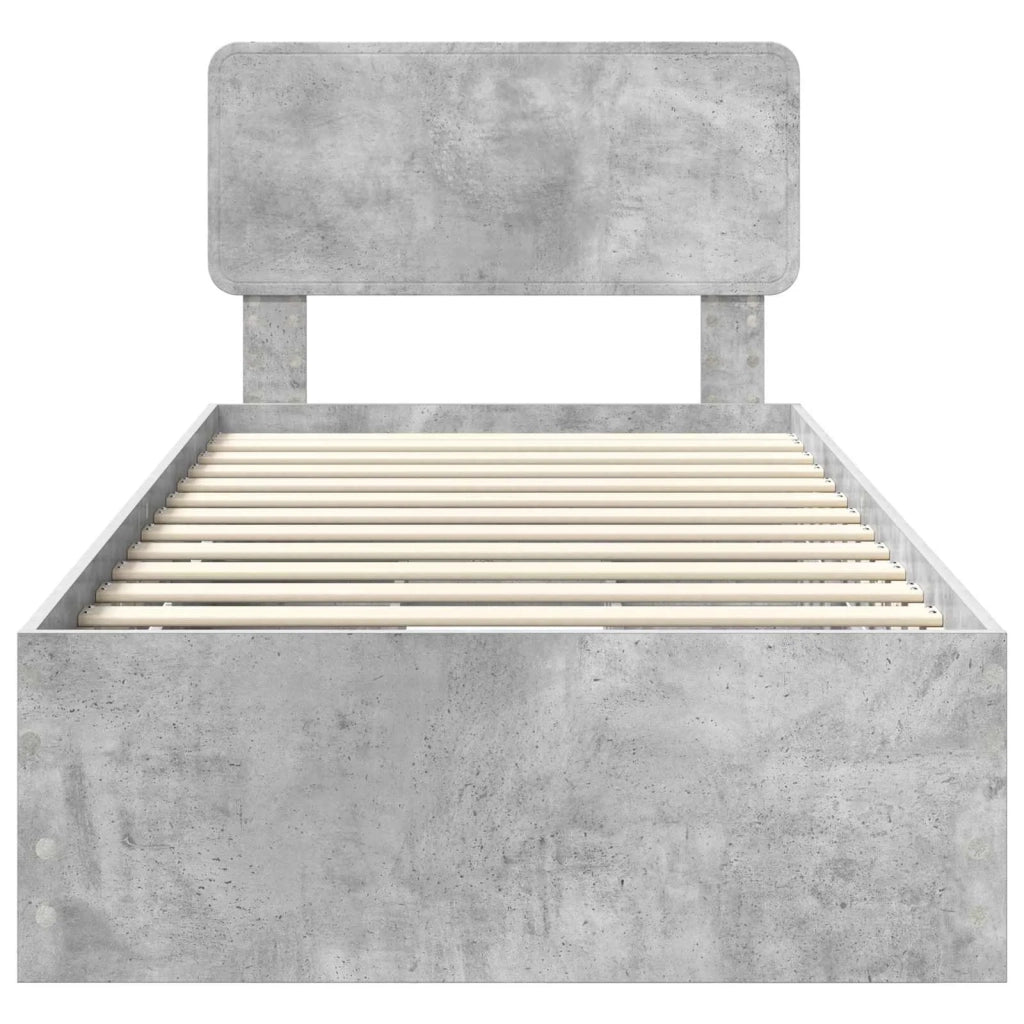 Struttura del letto con cassetto Grigio Cemento 90 x 200 cm