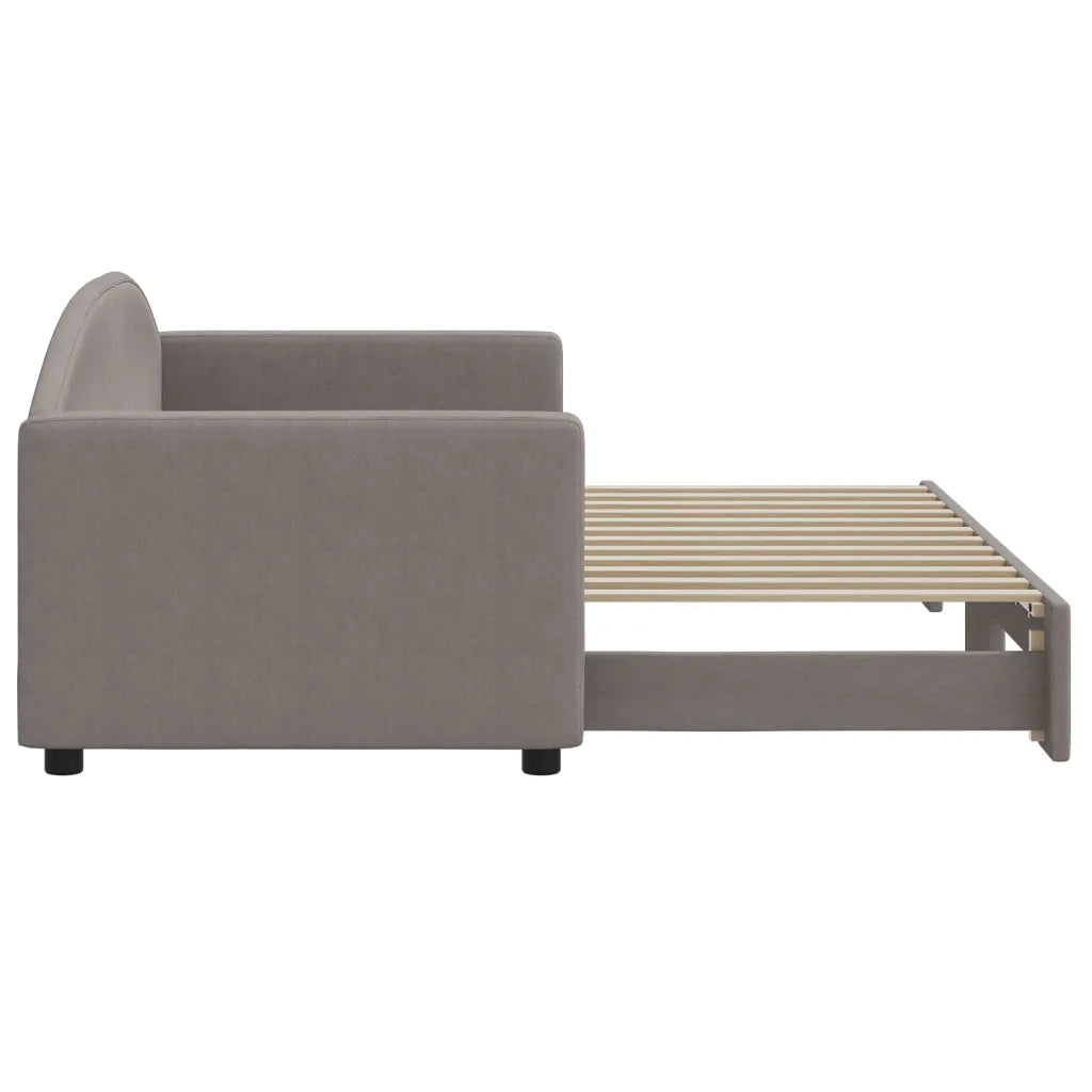 Divano Letto con Letto Estraibile Tortora 80x200 cm Tessuto