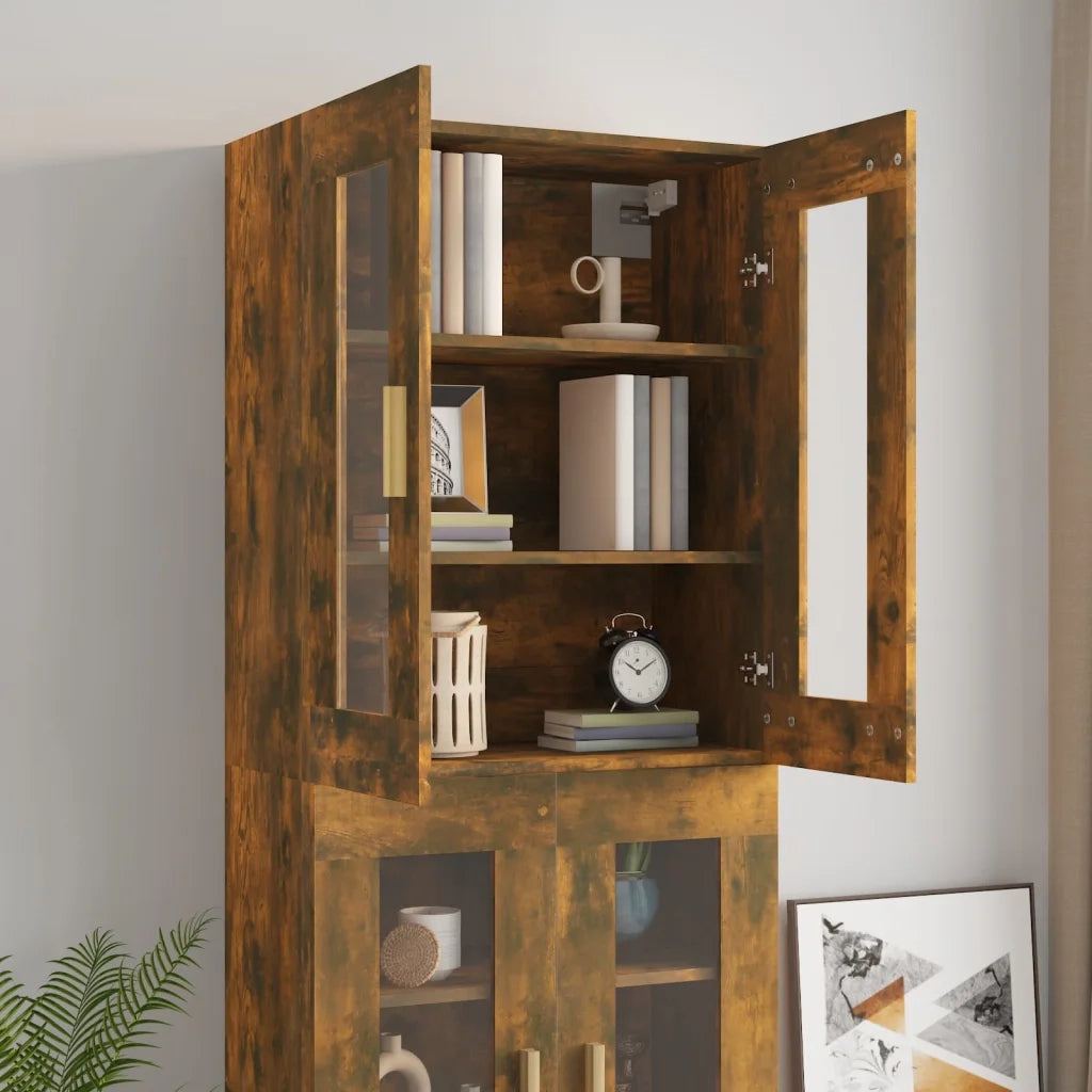 Armadietto Pensile a Parete Rovere Fumo 69,5x34x90 cm cod mxl 19361