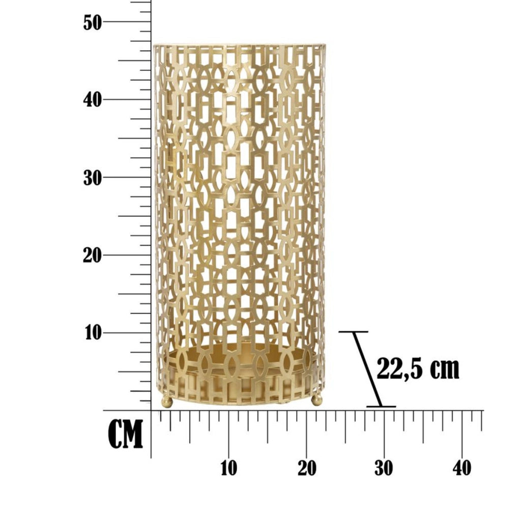 Porta Ombrelli VKH333, Oro, Metallo, 22,5x22,5x47,5 cm