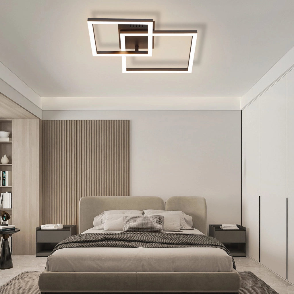 ZMH Lampada da soffitto plafoniera LED quadrata nera 20W 3000K angolare per soggiorno corridoio