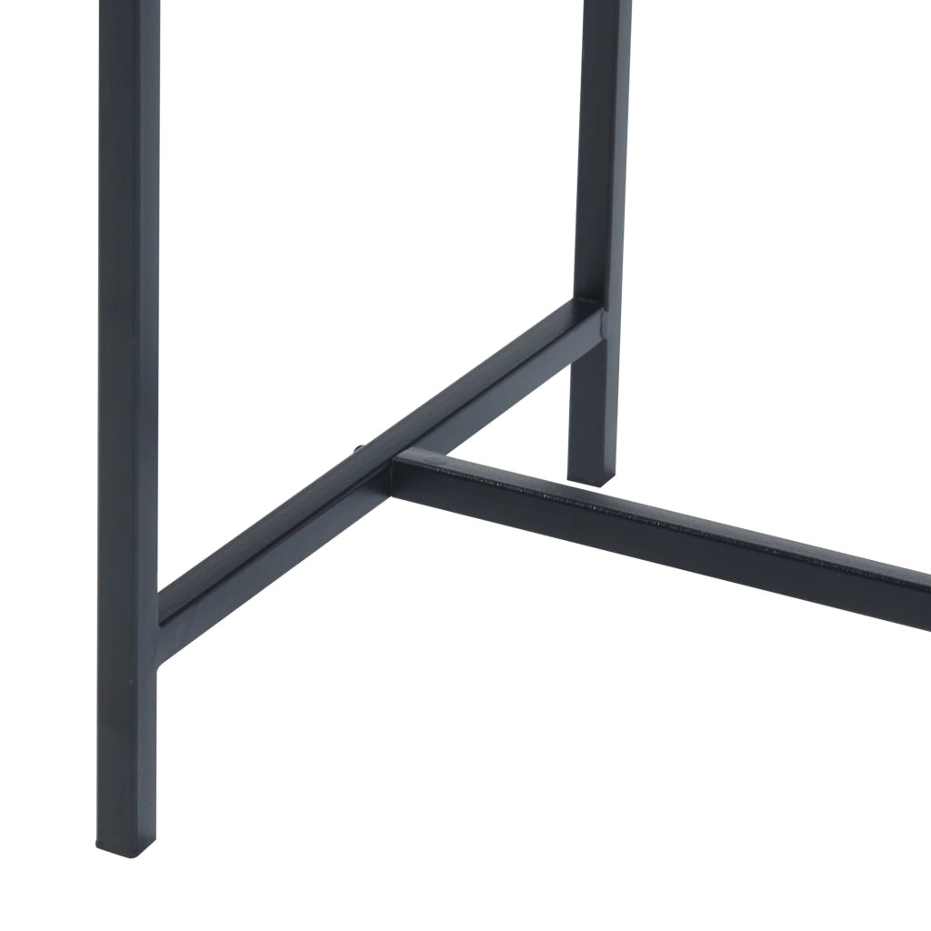 Supporto per piante con vassoio integrato 70 x 50 x 30 cm metallo nero 03_0010711