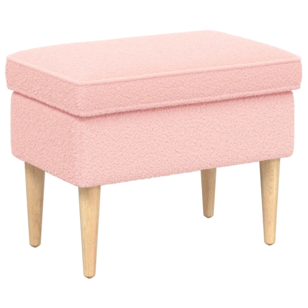 Poggiapiedi Rosa 55 x 35 x 41 cm Bouclé 42029985