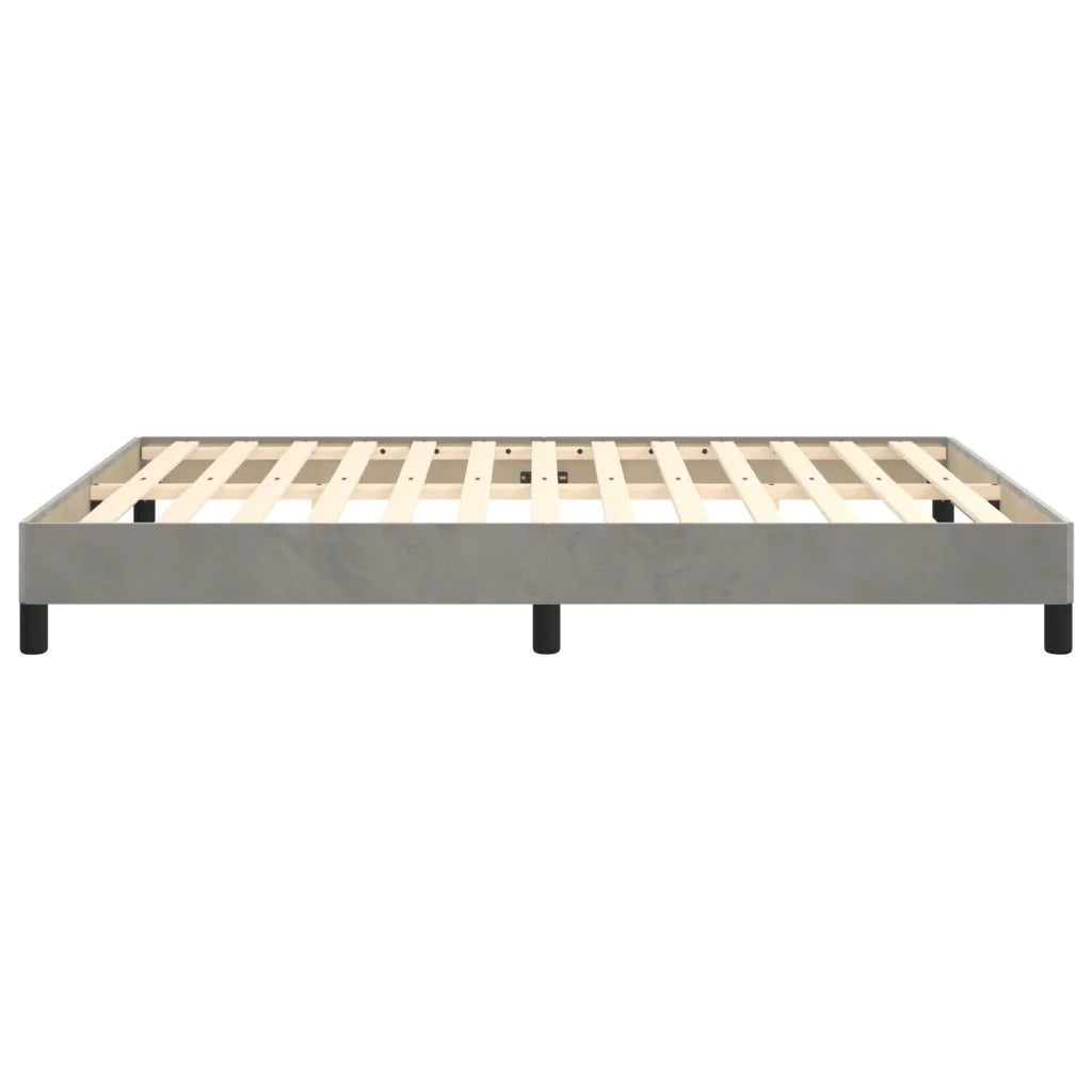 Letto matrimoniale | Letto per adulti | Giroletto senza Materasso Grigio Chiaro 140x200 cm Velluto