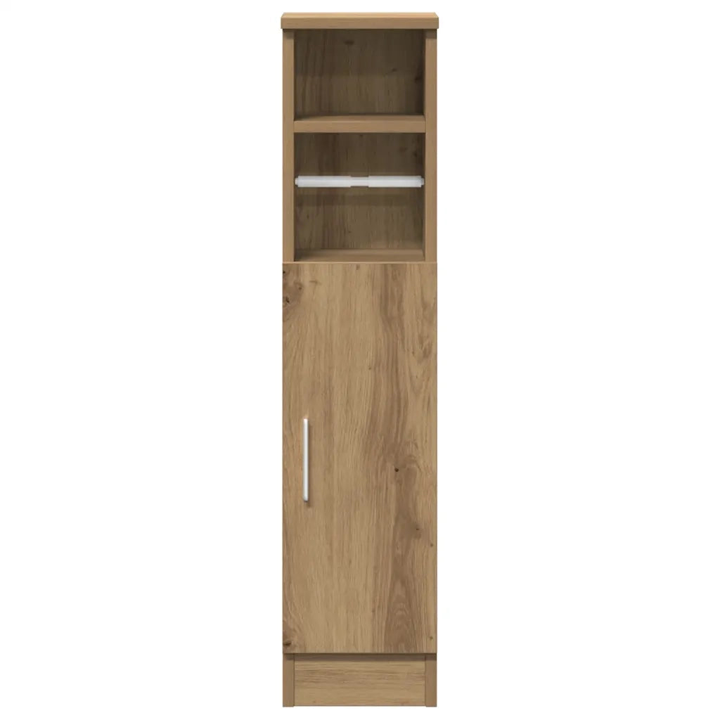 Mobile da Bagno con Portarotolo Rovere Artigianale 20,5x22x90cm 858505