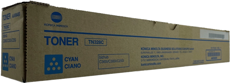 ORIGINAL Konica Minolta toner ciano AAV8450 TN328C ~28000 Seiten