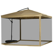 Ombrellone da Giardino con Zanzariera ¨C zephmum ¨C Bianco e Nero 295x295x260 cm