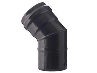 GOMITO A 45  ° PER STUFE A PELLET NERO OPACO PESANTE MM.12   EE ¸ cm.12    SAVE