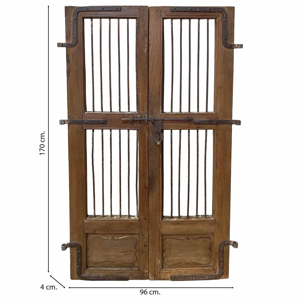Porta artigianale in legno marrone 96x4x170h cm
