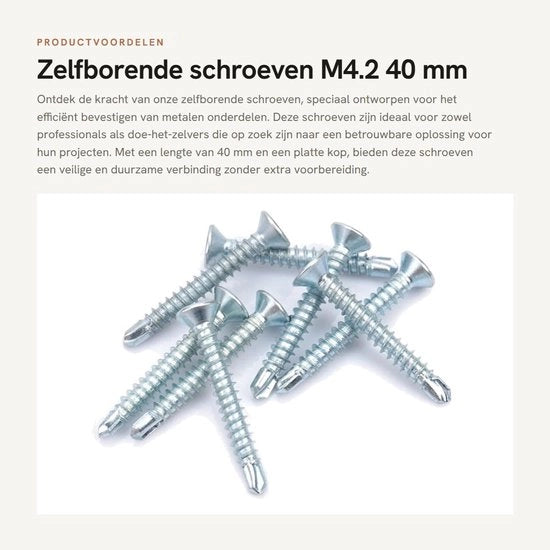 Viti autoalimentanti 40 mm - 50 pezzi - testa piatta - alta resistenza all'usura - per strutture in acciaio - sicure e facili da utilizzare