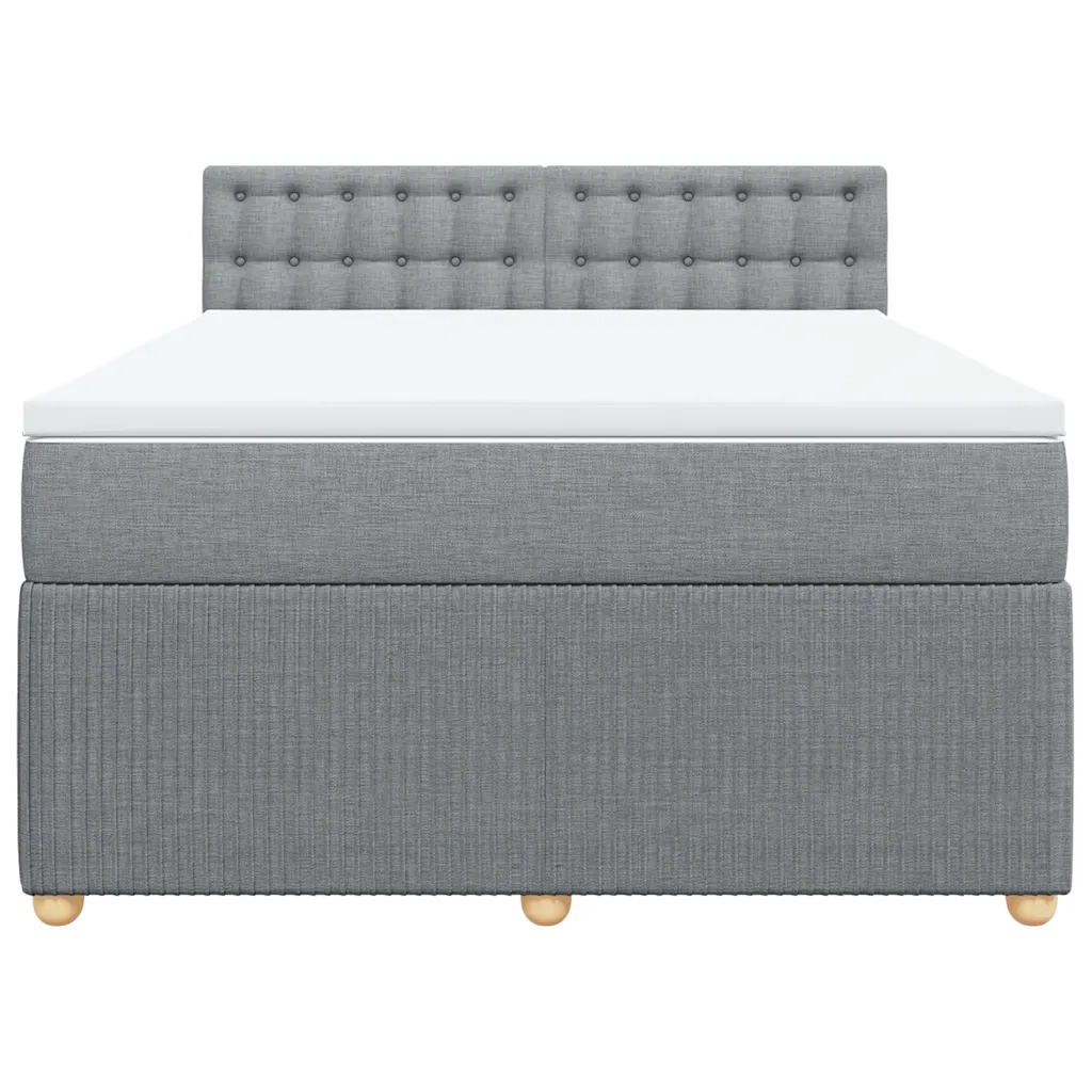 Giroletto a Molle con Materasso Grigio Chiaro 140x190cm Tessuto