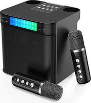 Sistema karaoke - Macchina karaoke con 2 microfoni wireless - Systeem PA con microfono Bluetooth 2023 - Sostegno LED - Sostegno TF/USB/AUX per macchina da karaoke per adulti/bambini e feste