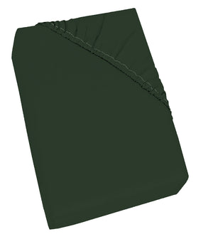 Lenzuolo Sotto 1 Piazza e Mezzo Francese con Angoli ed Elastico in Cotone Verde Oliva