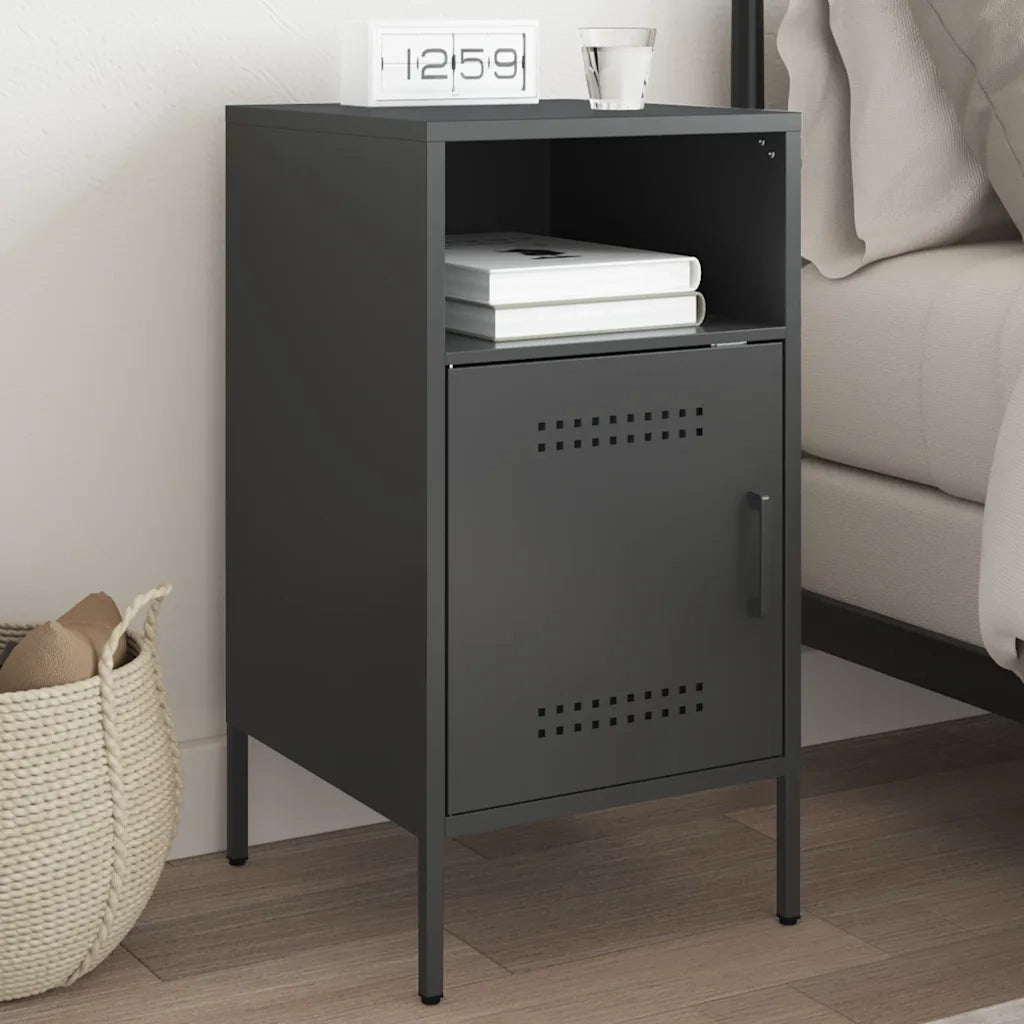 Comodino Nero 36x39x68 cm in Acciaio 843066