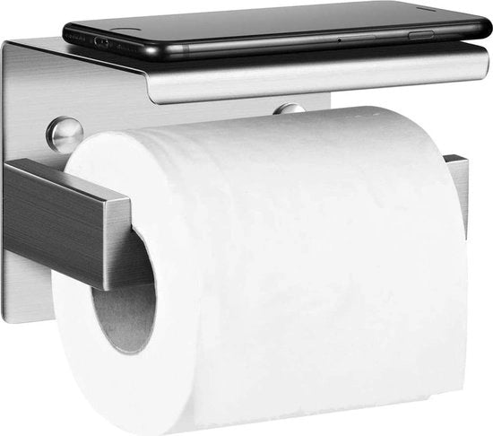 Tappo per carta igienica autofissante, acciaio inossidabile, senza foratura, per installazione a parete, per cucina e bagno