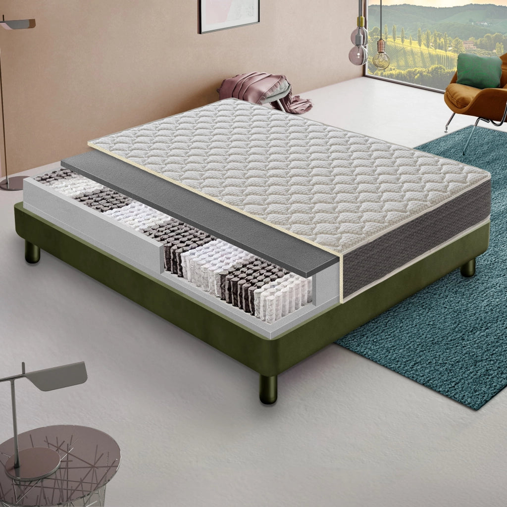 Materasso Singolo 80x200 Molle insacchettate - Altezza 22 - ortopedico modello Luna
