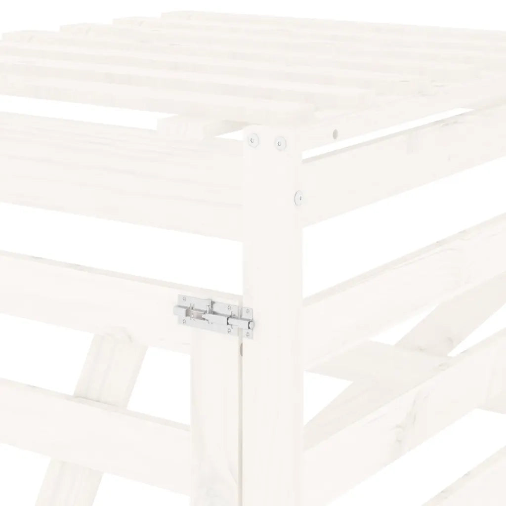 Estensione Copribidone Bianco in Legno Massello di Pino 825108