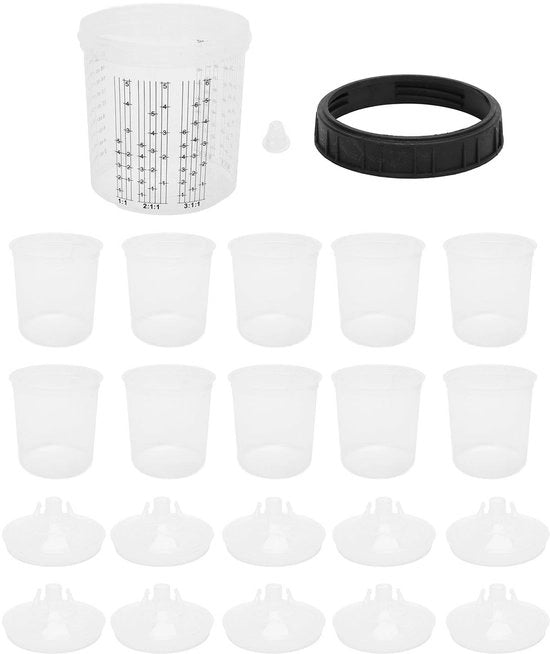 Kit di miscelazione vernici 0-600ml - Sistema di verniciatura portatile - Adatto per la verniciatura auto - Materiale ABS premium - Previene la dispersione e i perdite - Bicchiere di miscelazione vernici