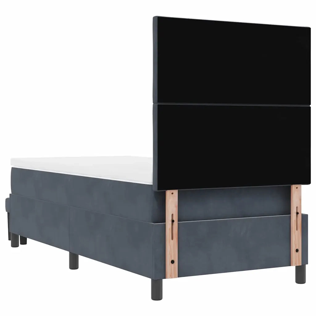 Letto a molle con materasso Grigio scuro 90 x 190 cm Velluto 3344547