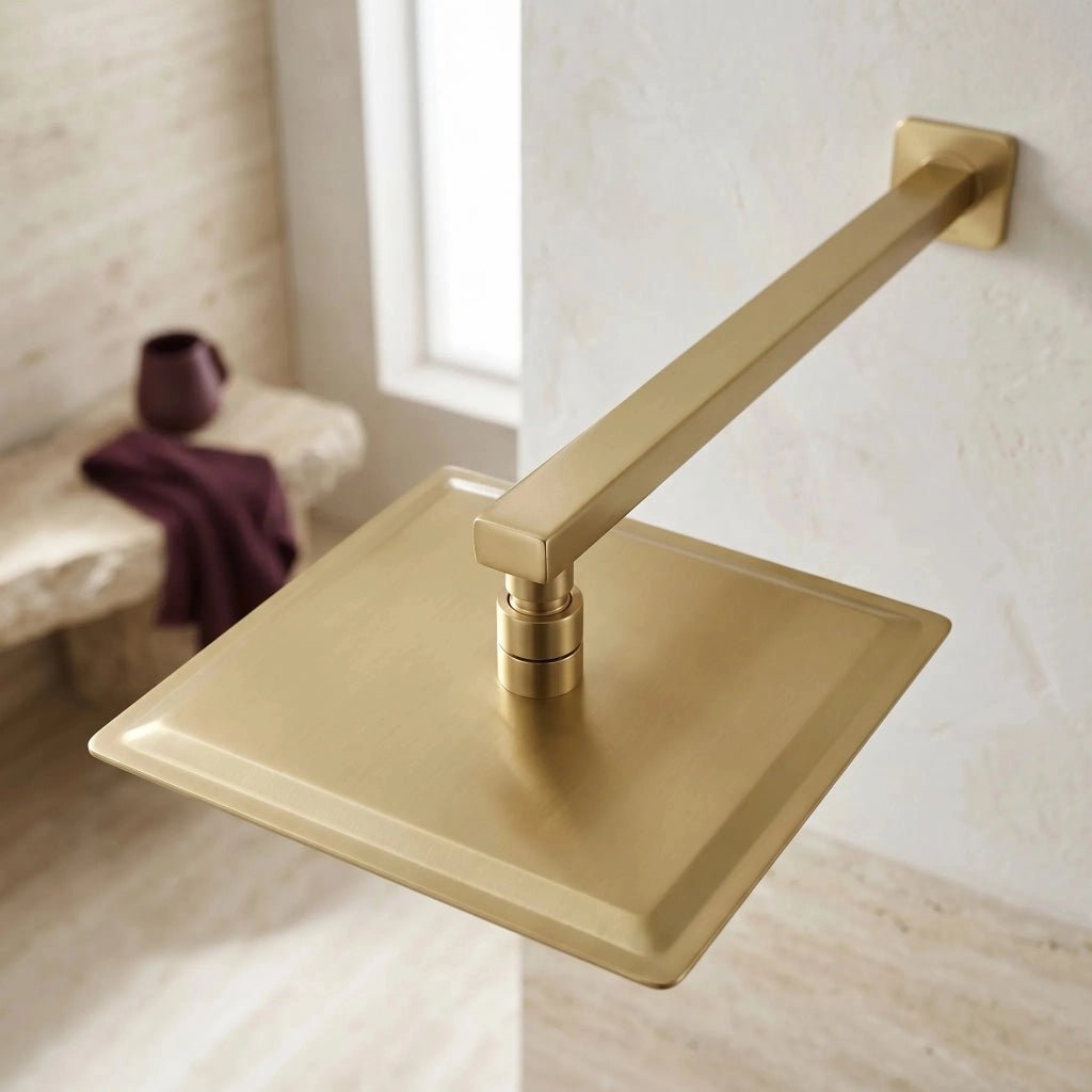 Soffione Doccia Quadrato Rea Js-p015bg 25cm Brush Gold