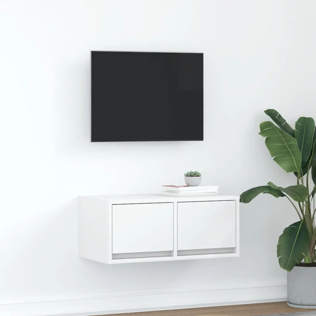 Mobile Porta TV Bianco 60x31x25,5 cm in Legno Multistrato 861490