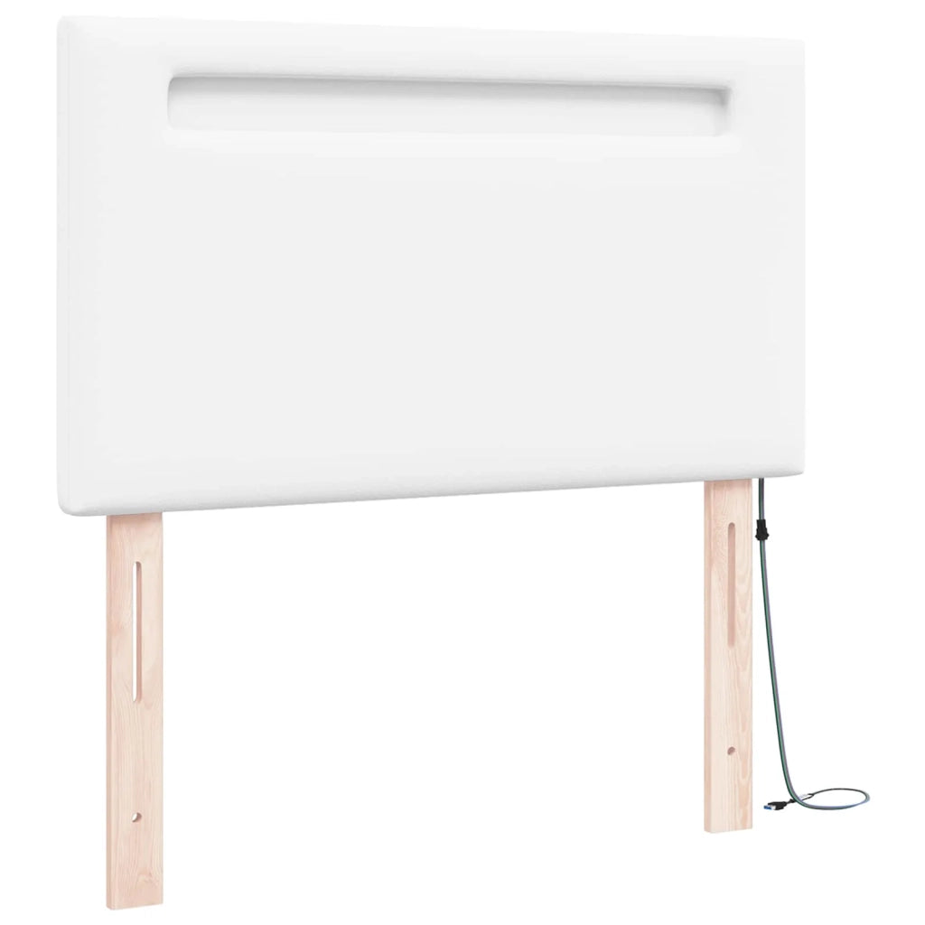 Testiera LED Bianco 90 cm Pelle Sintetica 42007294