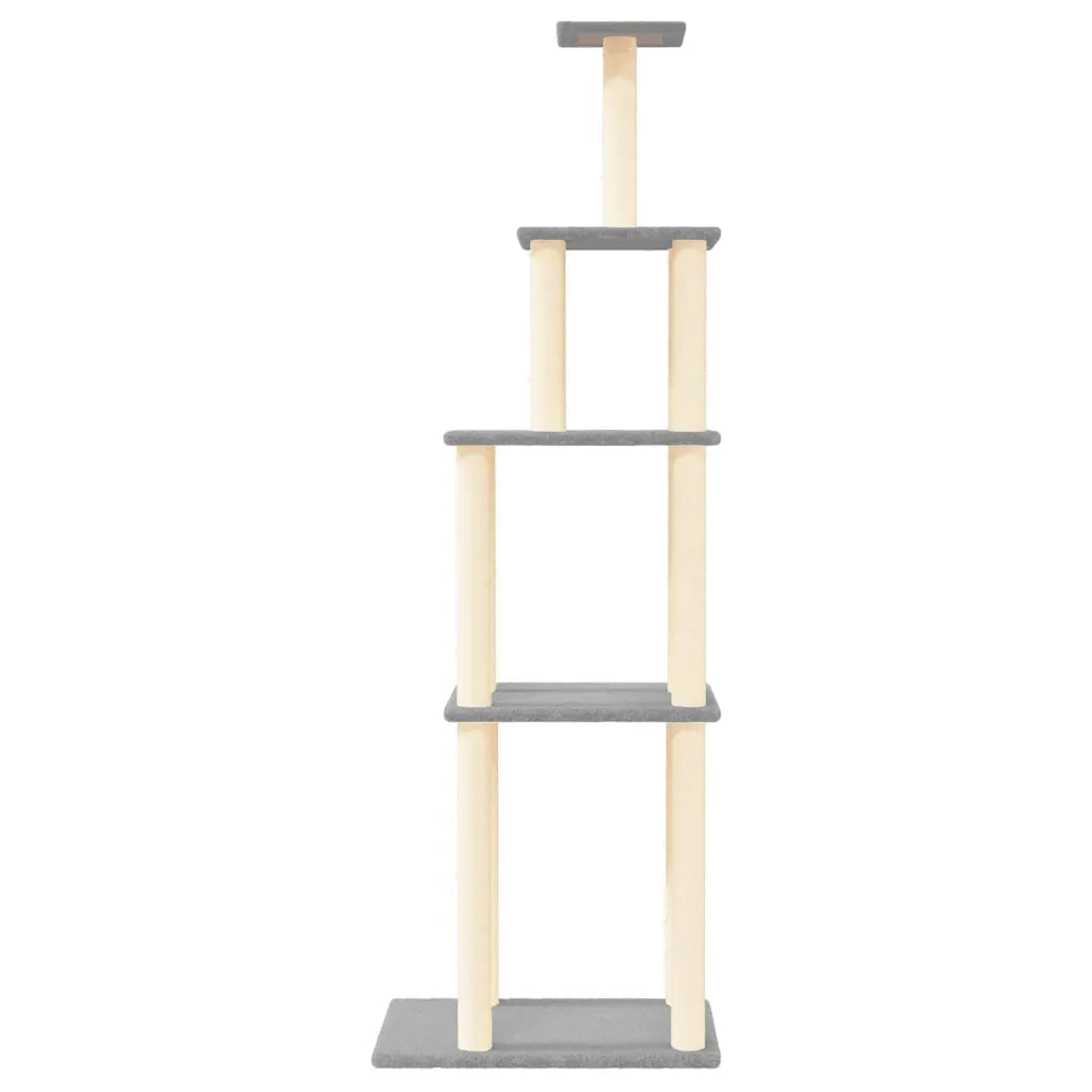 Albero per Gatti con Tiragraffi in Sisal Grigio Chiaro 183 cmcod mxl 71167