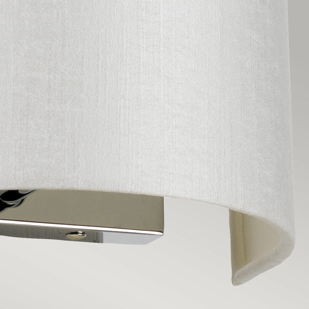 Applique Cooper cromata con paralume crema E27 23cm