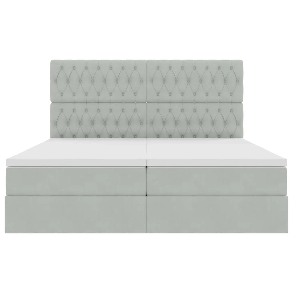 Letto con Contenitore Grigio chiaro 200 x 200 cm Velluto 3372263