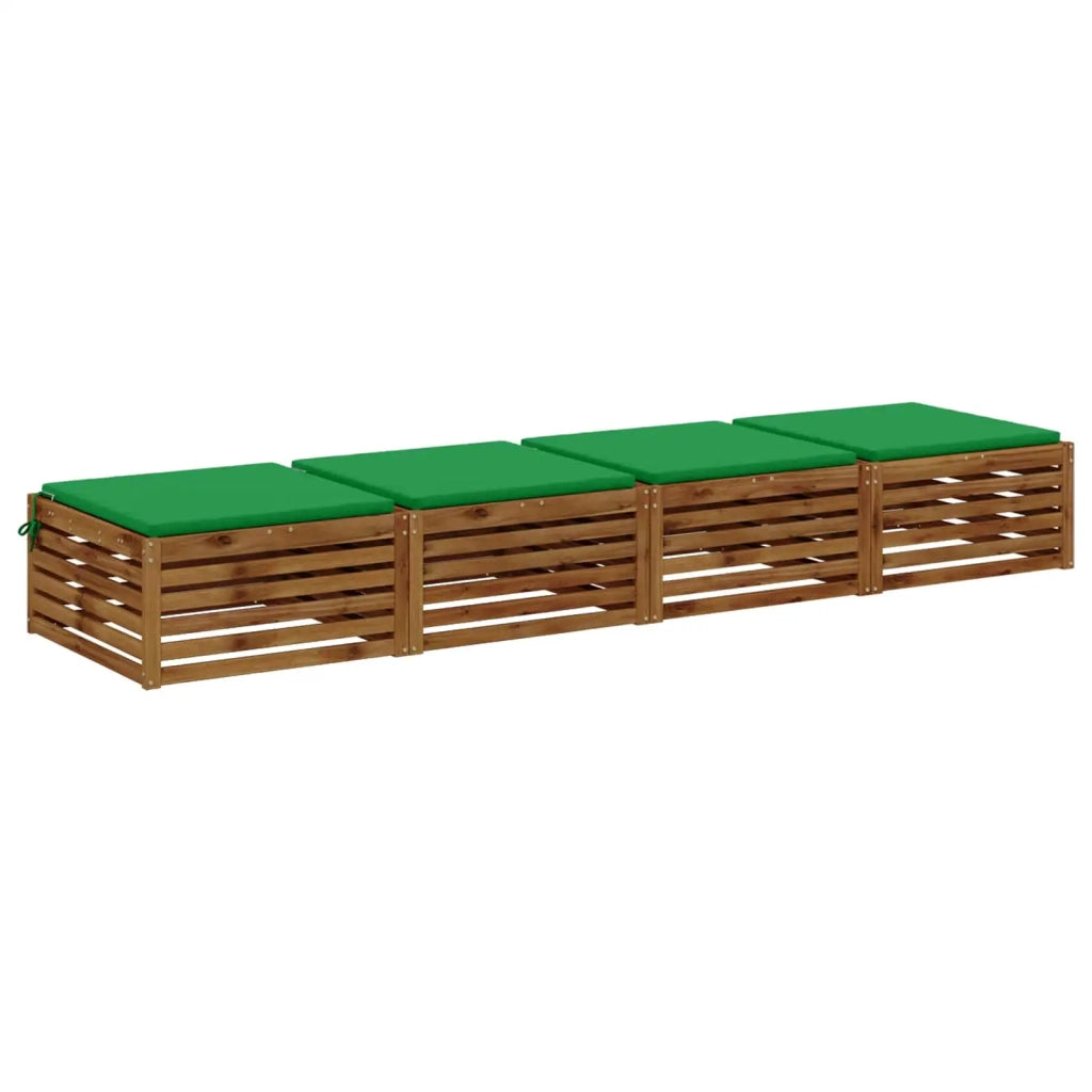Cuscini per Sedia in 4 Pezzi SOEST 4 pz 100% Poliestere Verde 944626