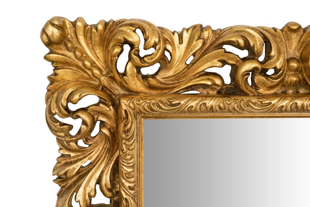 Biscottini SPECCHIERA DA PARETE IN LEGNO FINITURA FOGLIA ORO ANTICATO MADE IN ITALY
