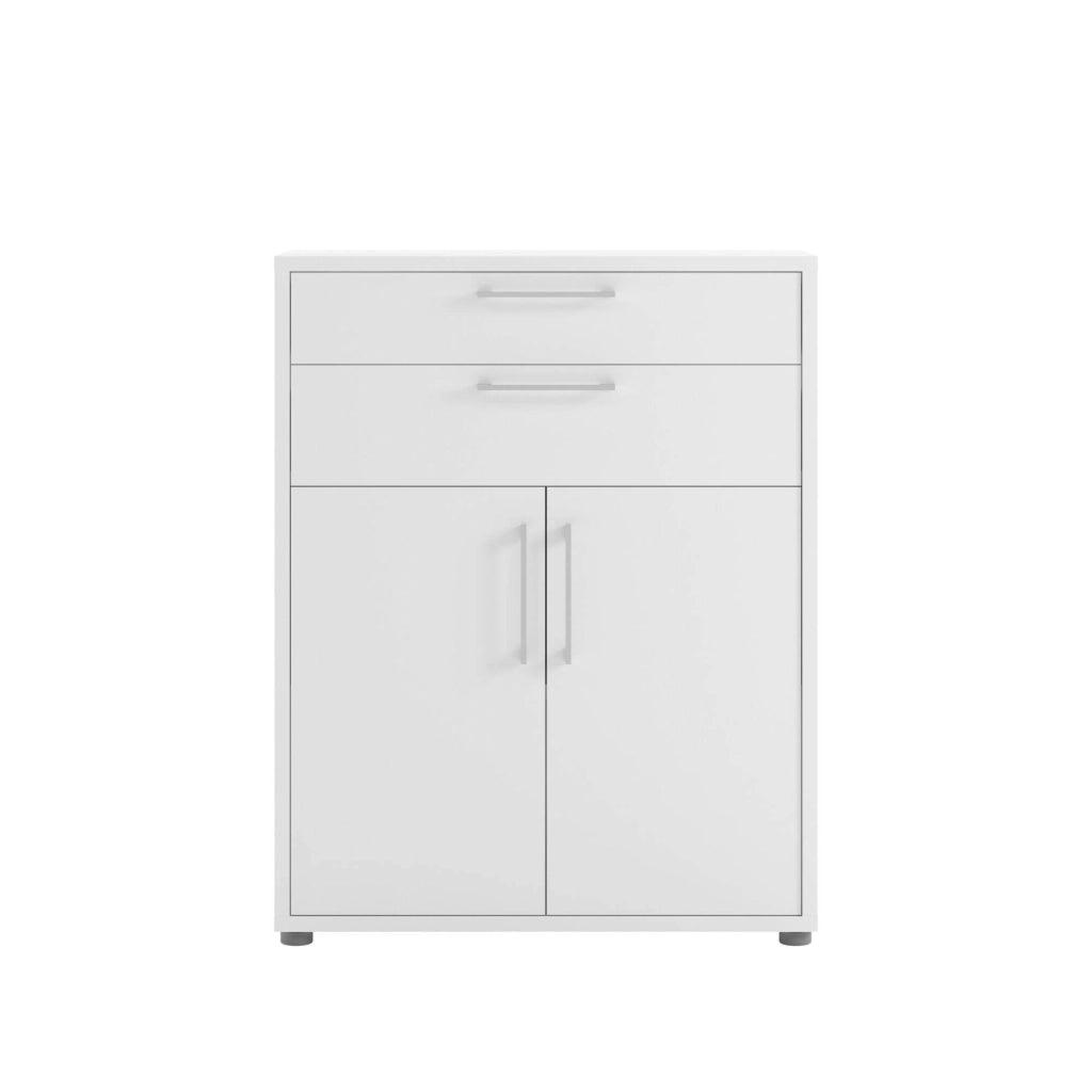 Credenza Agra, Buffet da soggiorno, Madia da salotto, Dispensa da cucina, 89x40 h113 cm, Bianco
