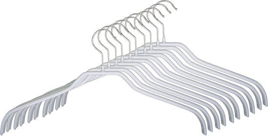 Set di appesi da 10 Silhouette F - 36 cm - Appesi in metallo spaziali - Bianchi