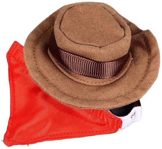 Costume per animali domestici con cappello da cowboy e bandana adattabile
