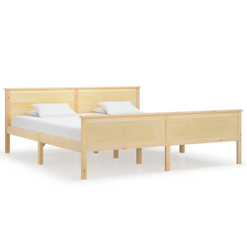 Letto matrimoniale | Letto per adulti | Giroletto in Legno Massello di Pino 180x200 cm