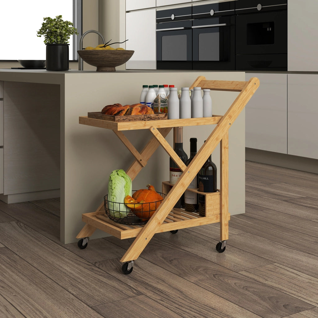 Carrello da cucina in bamb¨´ ¨C zephmum ¨C 66x40x70 cm