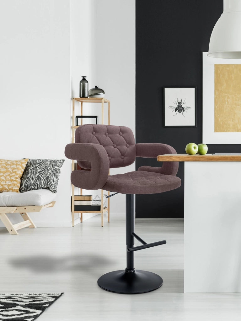 Sgabello Dublin in tessuto marrone,nero