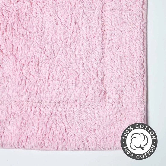 Set di tappeti per bagno, 2 pezzi, 50 x 80 cm e 50 x 55 cm, 100% cotone, qualità hotel, disponibile in 15 diverse colori, rosa, 50 cm x 70 cm