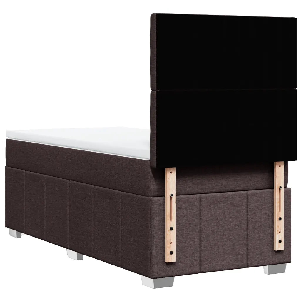 Giroletto a Molle con Materasso Marrone Scuro 100x200cm Tessuto 3291596